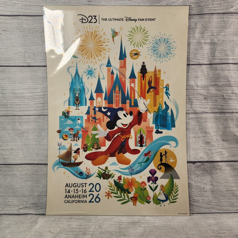 Disney D23 The Ultimate Disney Fan Event 2026 Anaheim Poster Sorcerer Mickey